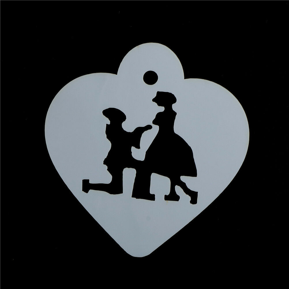 Lovely Wedding Decoration Cake Stencil Couple Lovers Cookie Stencils Cake ToolFL