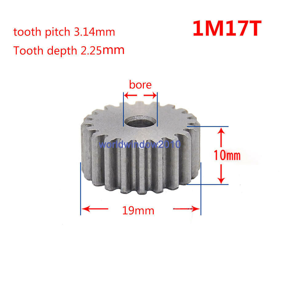 1Mod 17T Spur Gears #45 Steel Pinion Gear Tooth Diameter 19mm Thickness 10mm