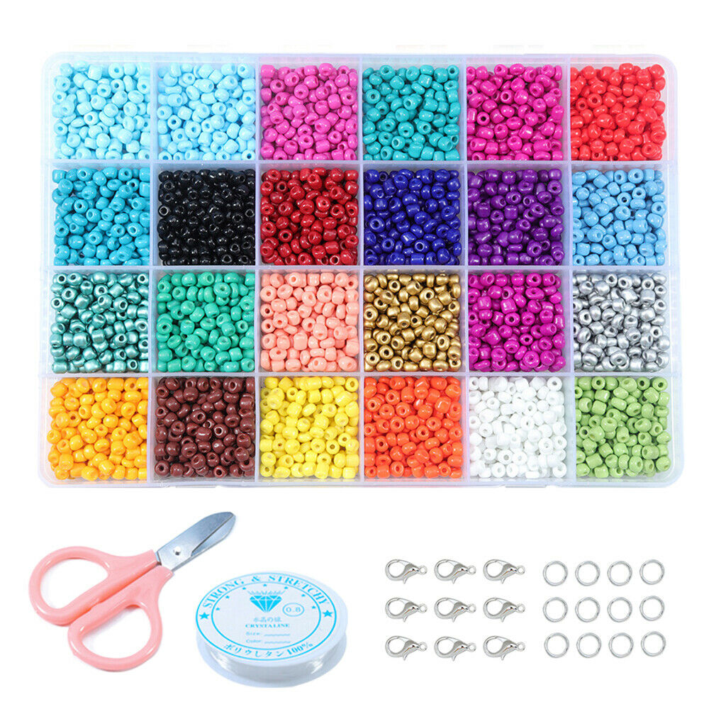 14523 Pack Lots Mini Beads Glass Beads Colorful Round Glass Beads Craft Beads
