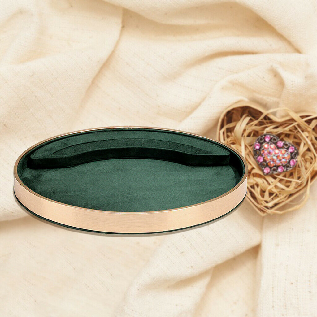 Jewelry Tray Velvet Storage Rings Display Showcase Countertop Store green