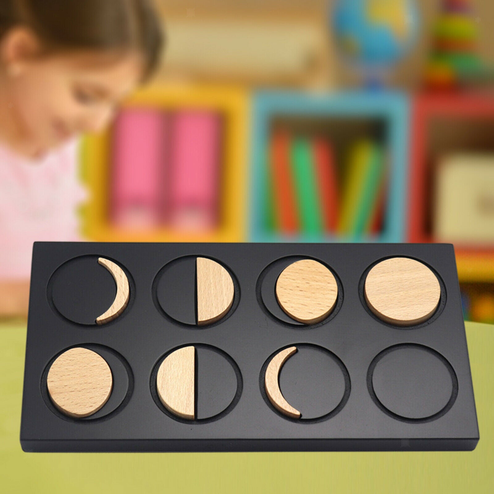 Science Toys Phases of Moon Puzzles Board Toys Playset for Toddlers Kids