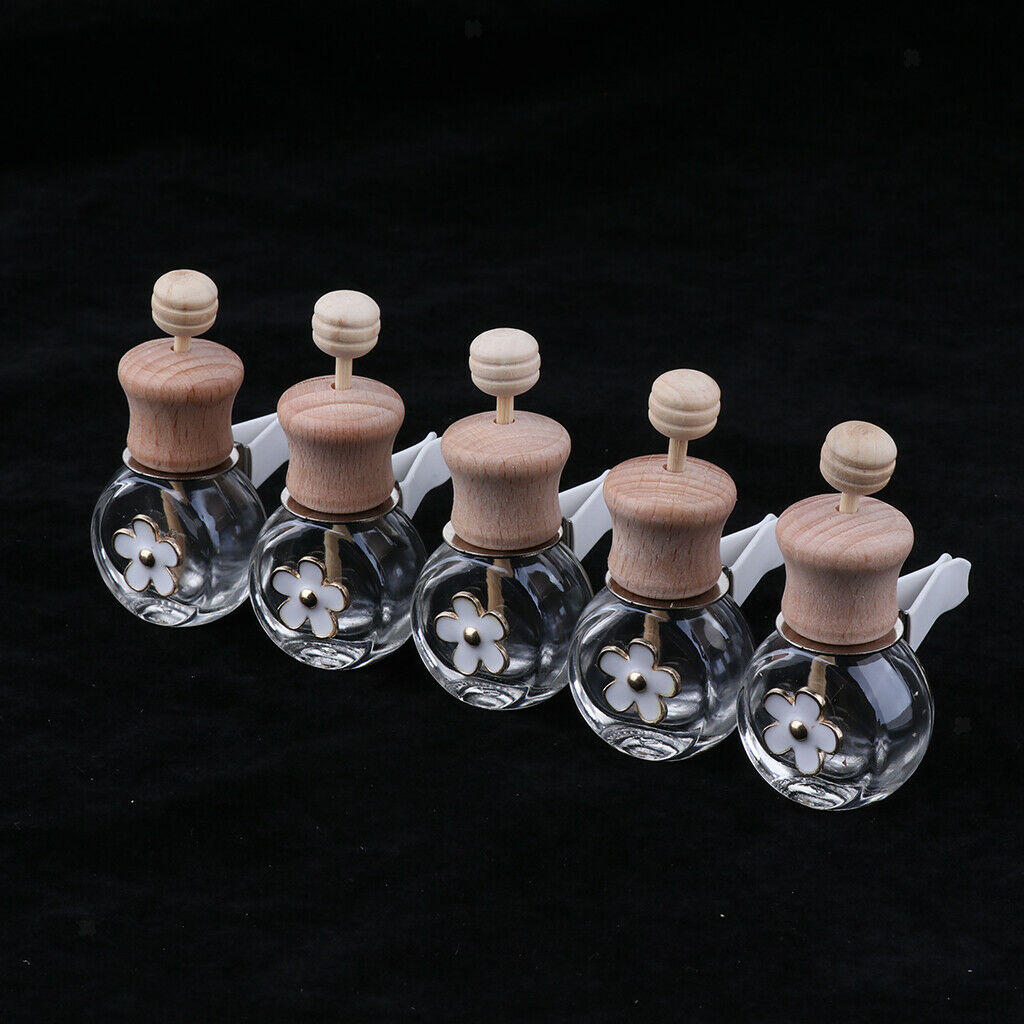 10 Pcs Mini Glass Bottles Car Vent Clip Air Freshener Elegant Perfume Oil