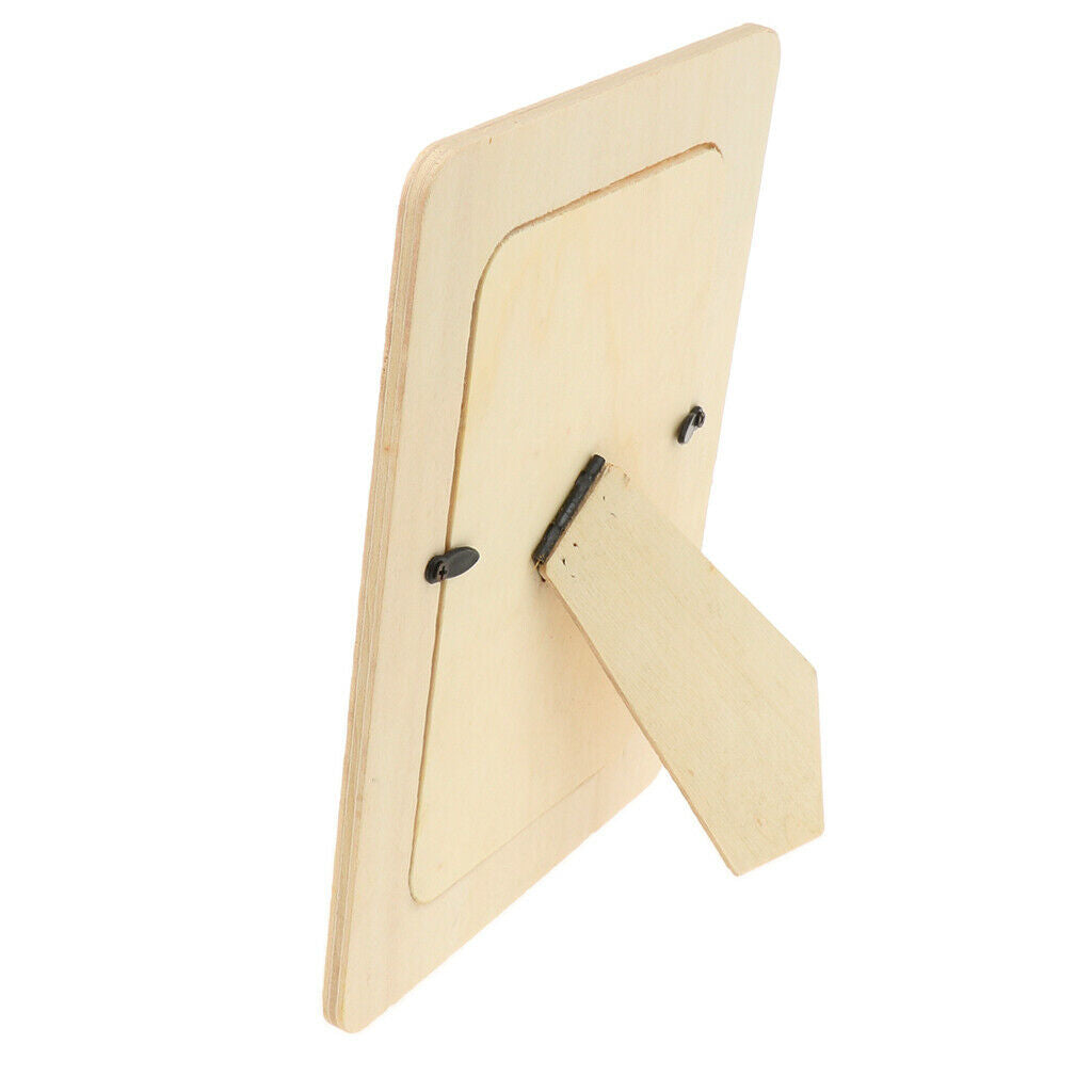 3Pcs Natural Wood Unpainted Picture Photo Frame Free Standing Perfect for DIY