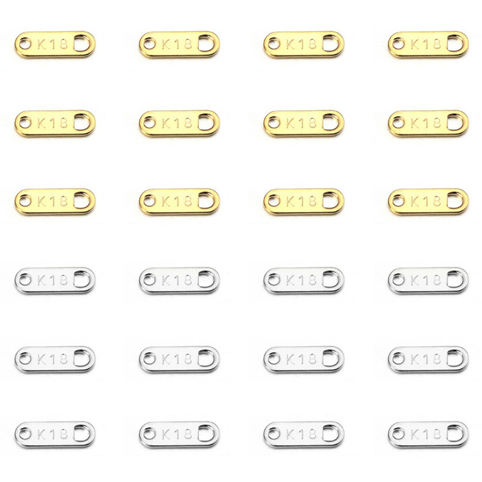 60Pcs Engraved Pendant Charms Tail Chain Tags DIY Keychain Jewelry Findings