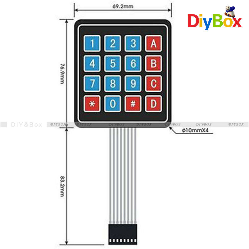 2Pcs 4 x 4 Matrix Array 16 Key Membrane Switch Keypad Keyboard F Arduino PIC