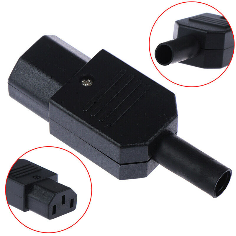 250V 10A 3pin Power Supply plug socket Adapter male & female  wire connectorDD