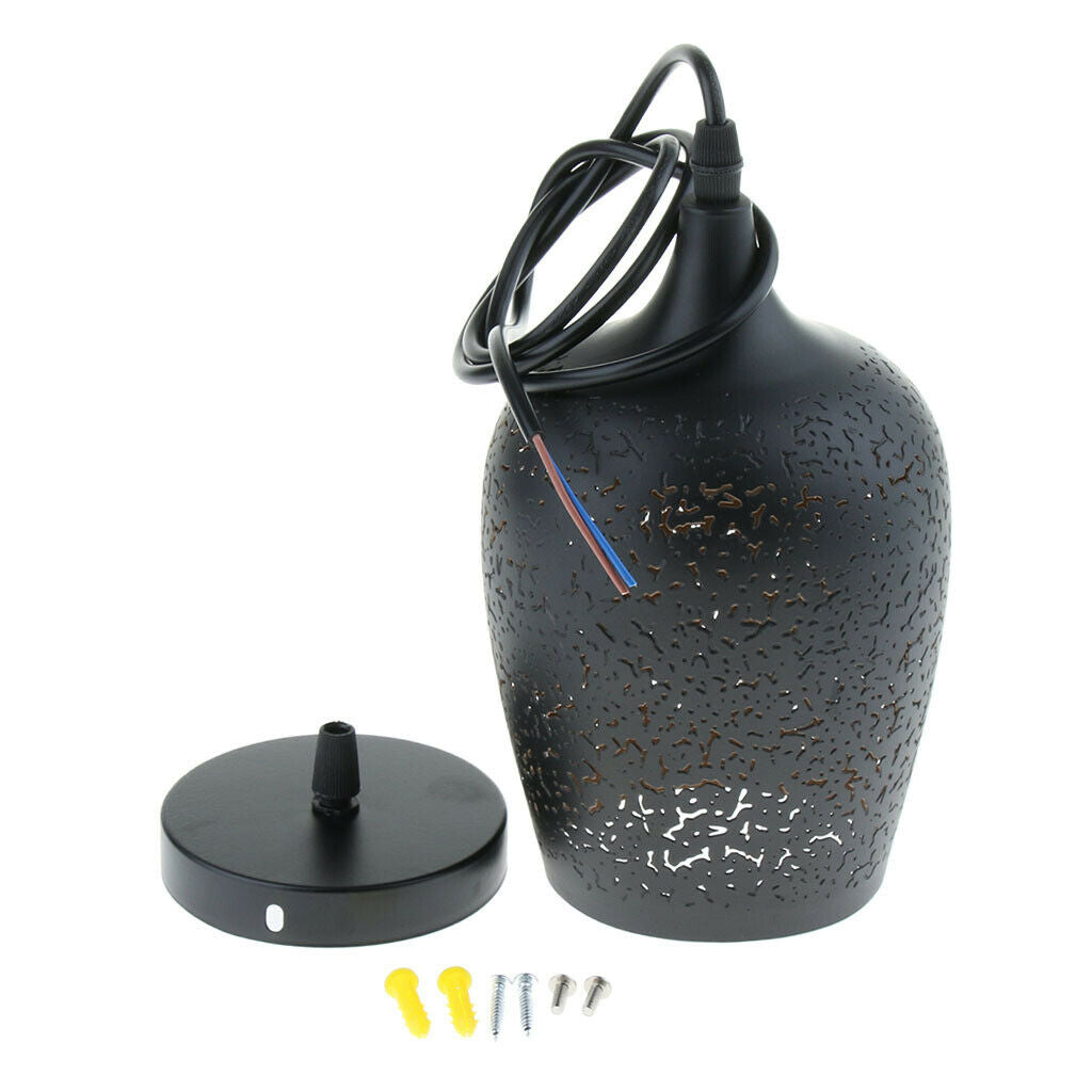 Industrial Style Replacement Bell Shaped Lamp Shade,20x13cm, Black,Vase Design
