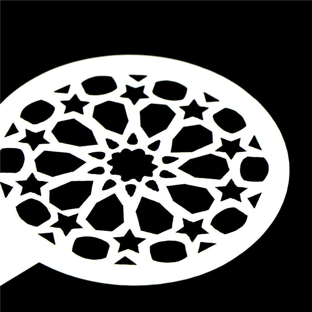 6pcs/set Ramadan Eid Mubarak lamp Design Coffee Stencils Cake Template Too.l8