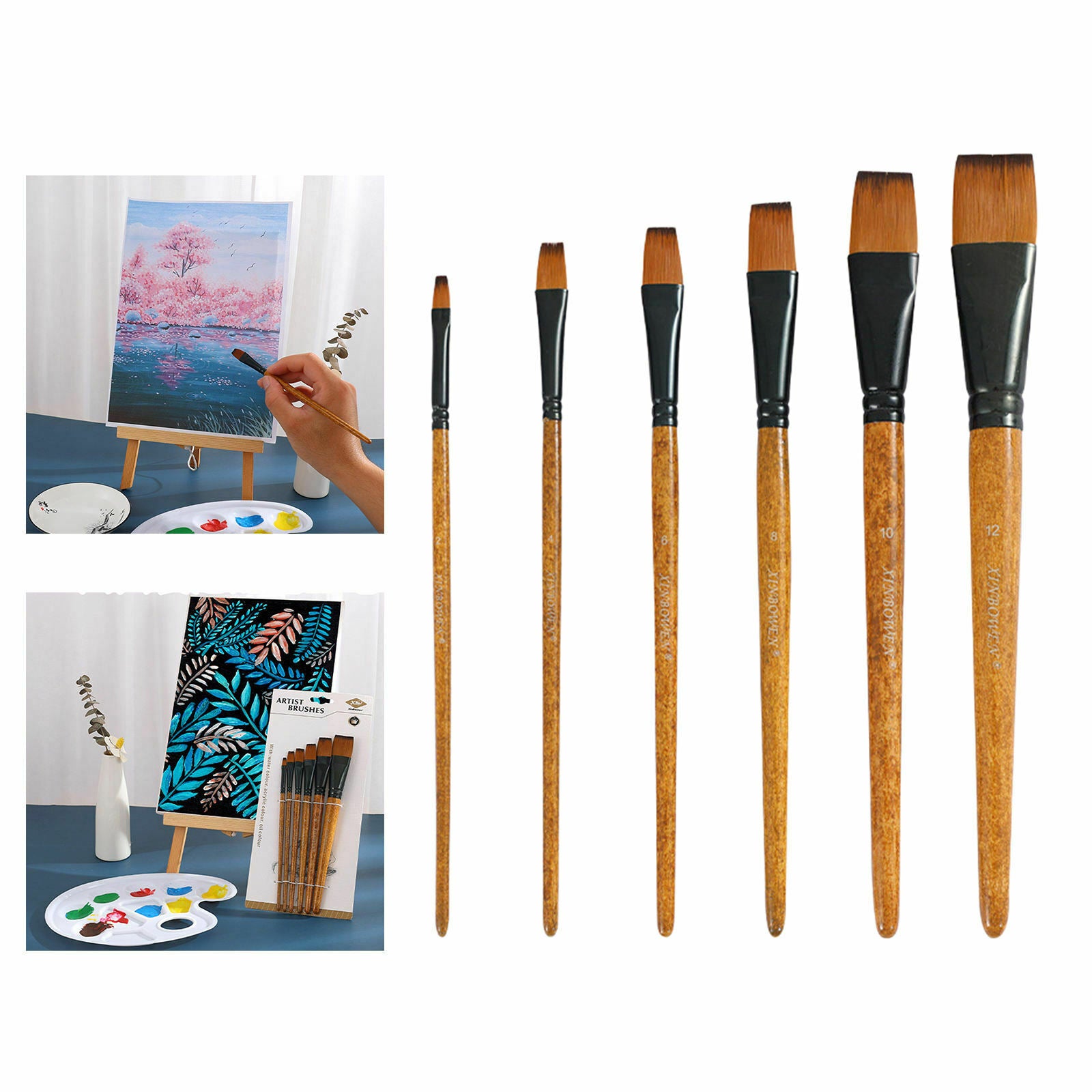 Paint Brushes Fine Detail Wooden Handle Soft Bristles for Art Painting Tools