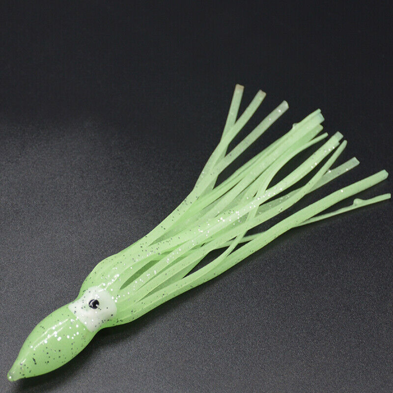 New 3pcs Rubber Squid Skirts 10cm Octopus Soft Fishing Lures Tuna Sailfish Baits