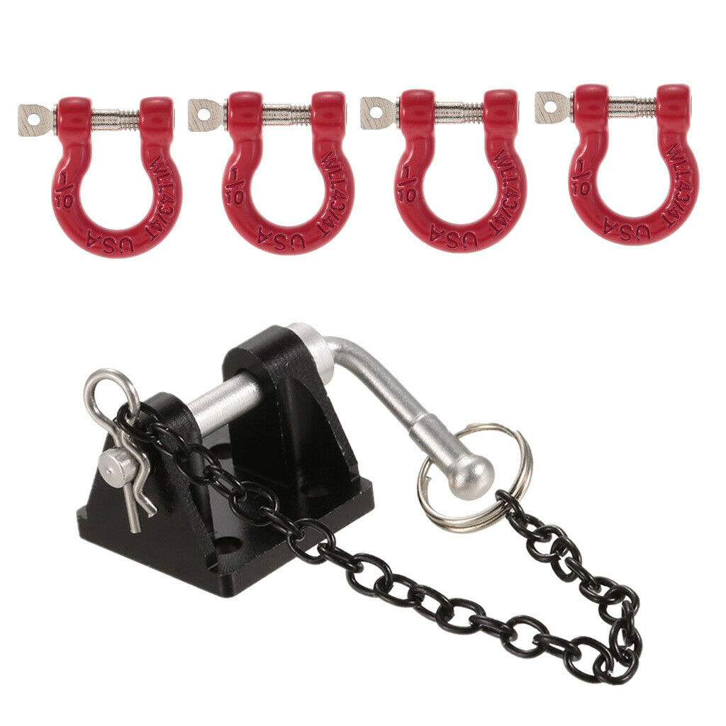 RC Tow Shackle Trailer Hook Set for 1/10 Axial SCX10 D90 D110 RC Crawler