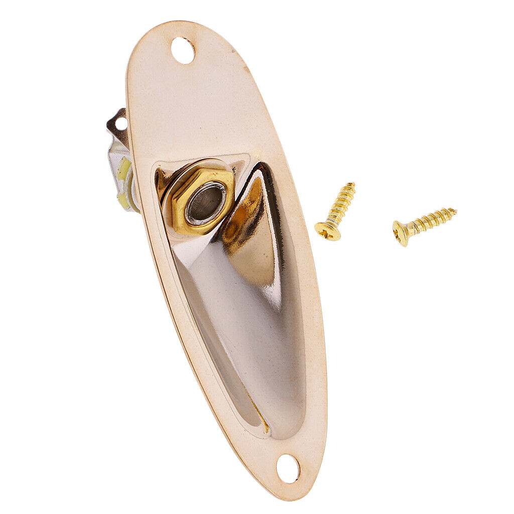 3pcs Boat Shape Output Jack Socket Plate with Screws for  ST Guitar