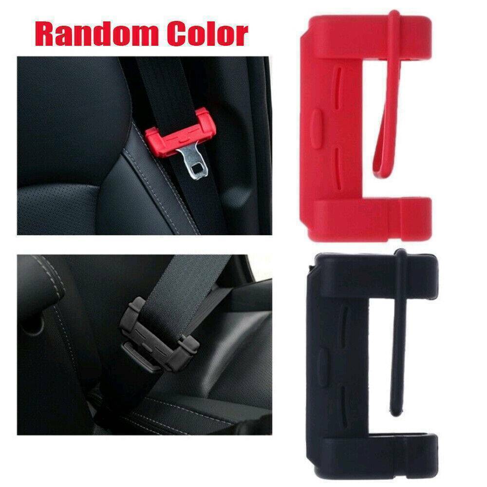 Universal Car Auto Safty Seat Belt Buckle Silicone Cover Clip Anti-Scratch Red