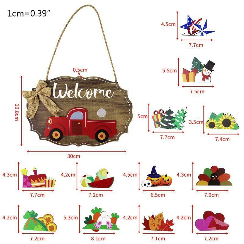 Bow Tie Truck Car Pattern Front Door Hanger Decor with Replacement Parts