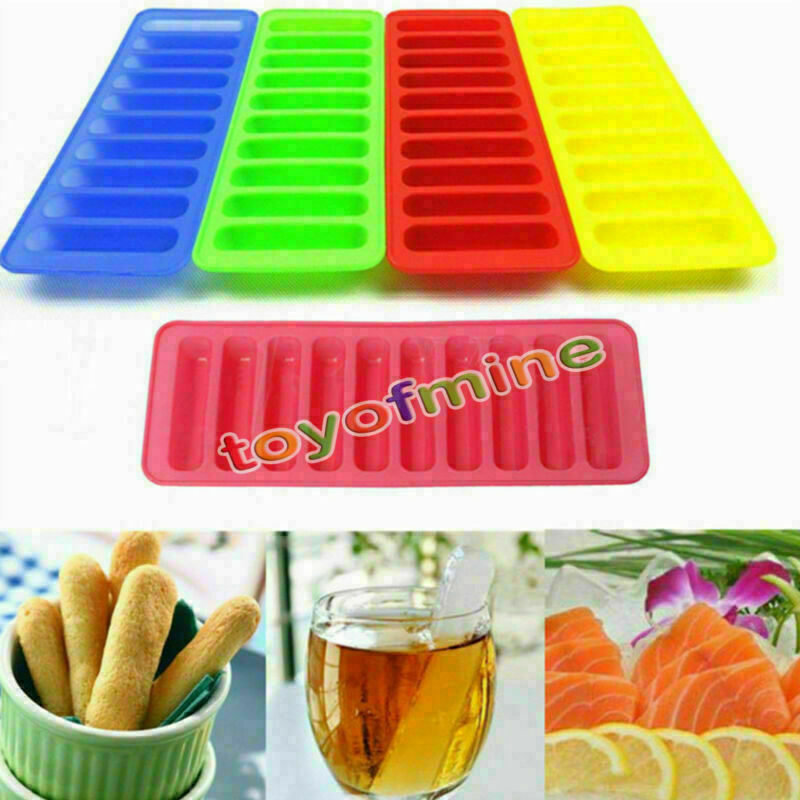 Cylinder Ice Chocolate Cube Tray Silicone Molds Jelly Mould Block Thumb Soft Bar