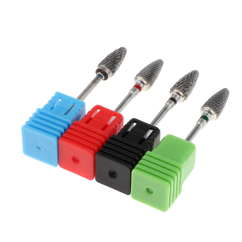 4 Piece Electric Manicure Drill Bits, Barrel Head, Acrylic Gels