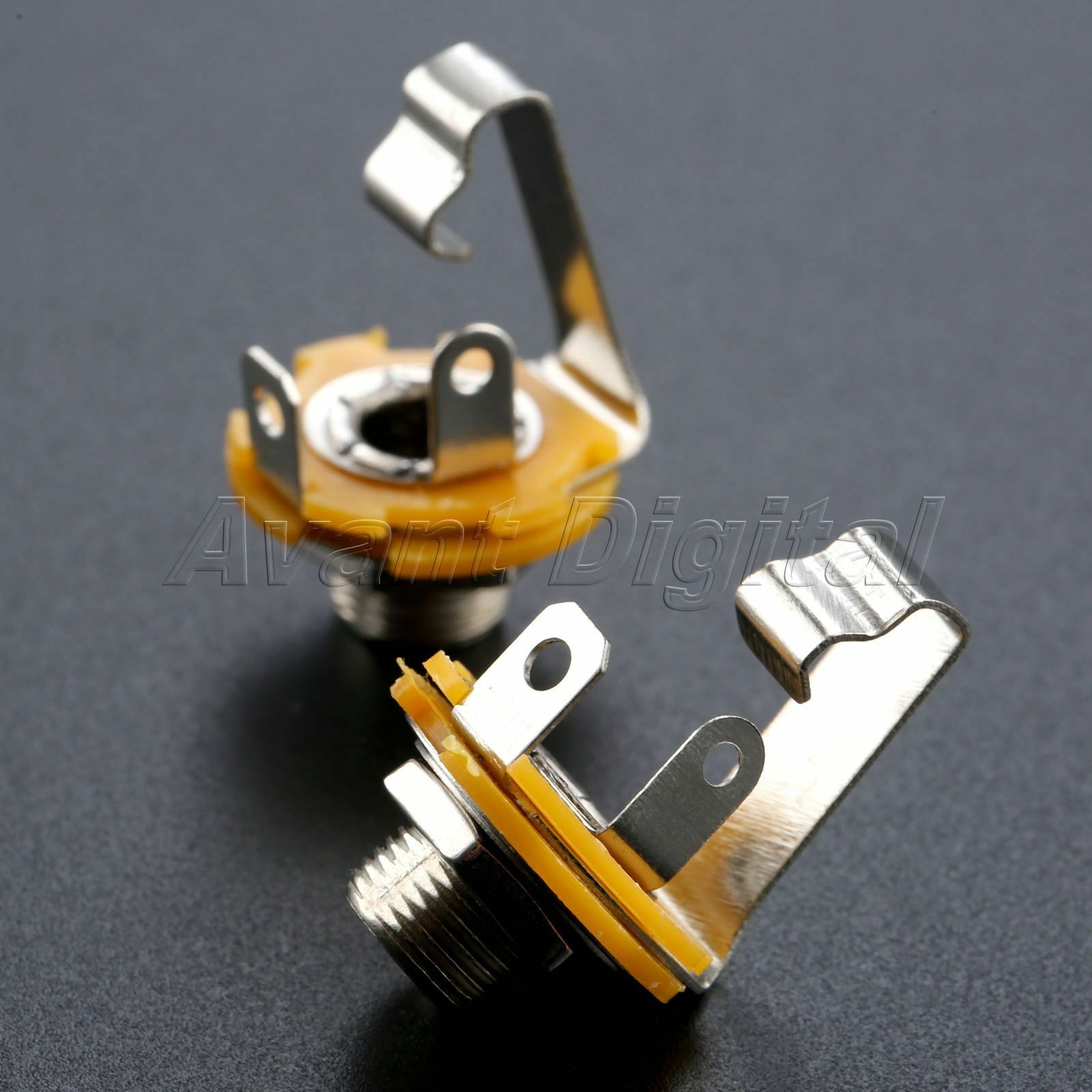 2Pcs 1/4" 6.35mm Stereo Input Jack Plug Socket Output Socket For Electric Guitar
