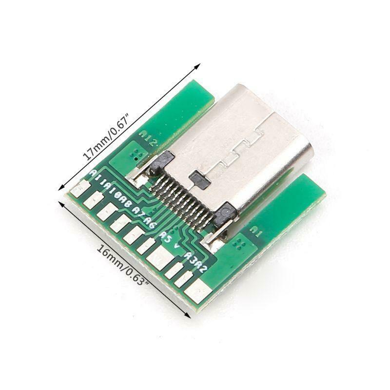 USB 3.1 Type C Female Socket Connector Plug SMT Type With PC Board DIY 24pin