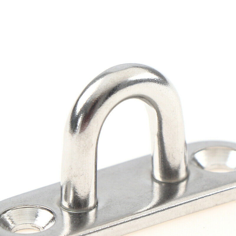 4 Pcs Stainless Steel Oblong Pad Eye Plate Staple Ring Hook Loop U-Shap.l8
