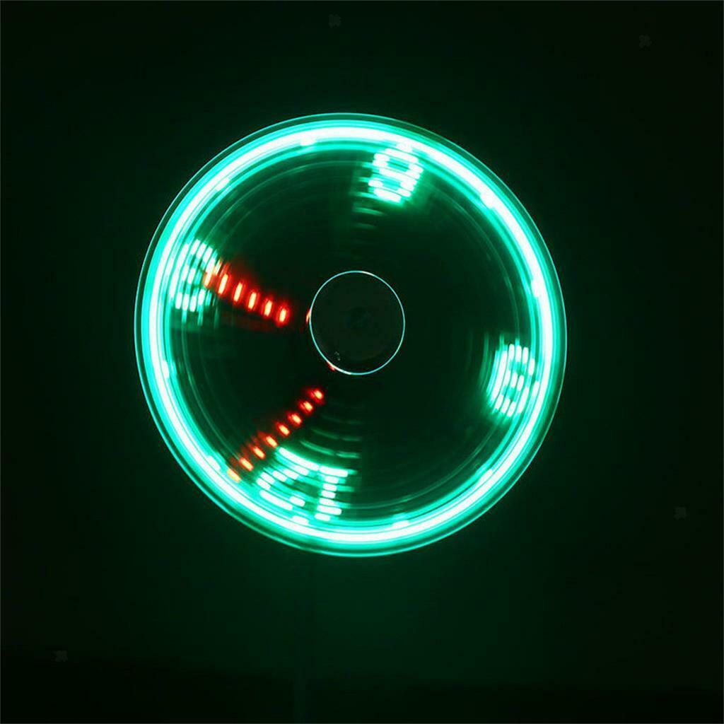 Flexible LED Clock Mini Power USB Fan Gooseneck for Home Office PC Notebook