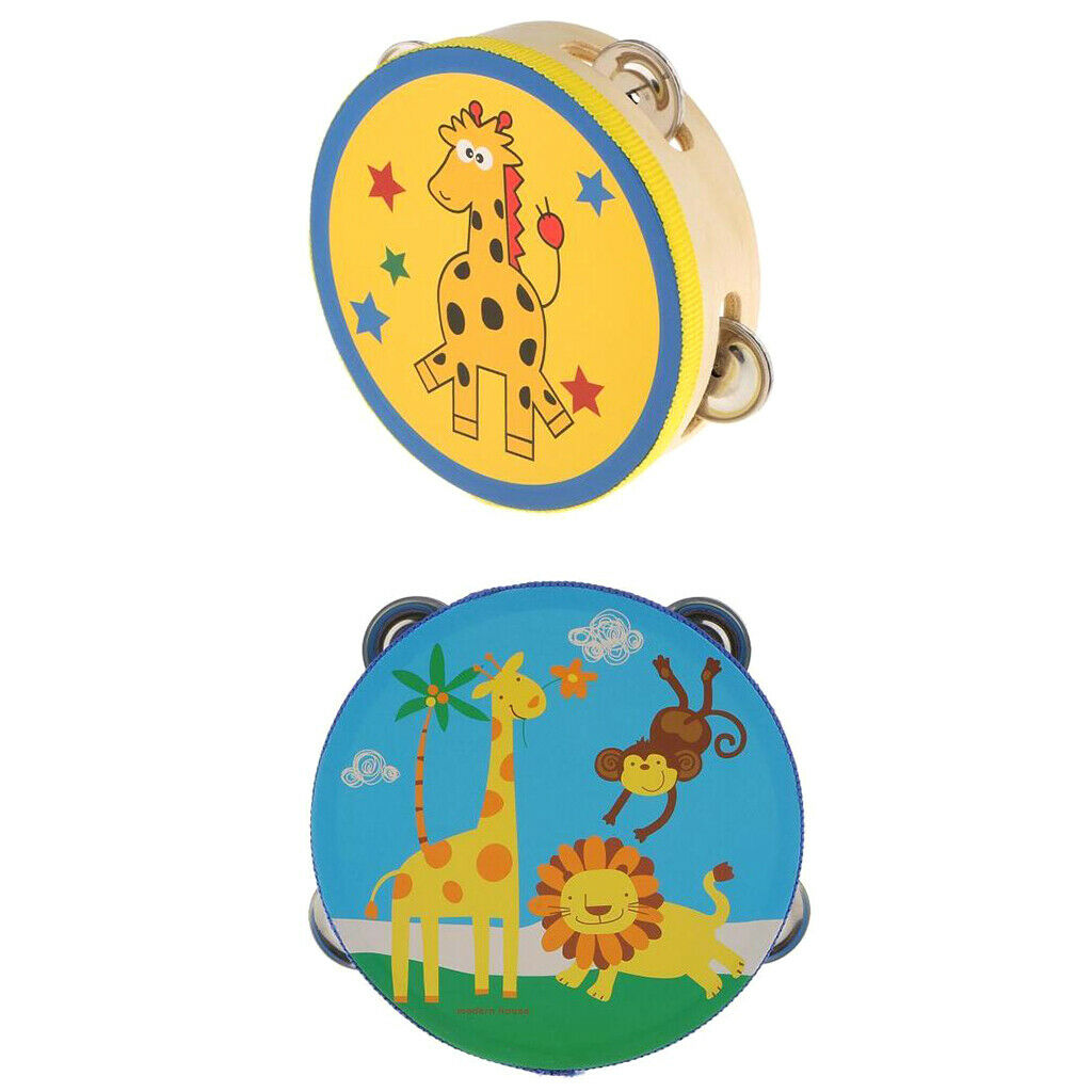 Finest 2pcs 6inch Tambourine  Hand Percussion for Kids