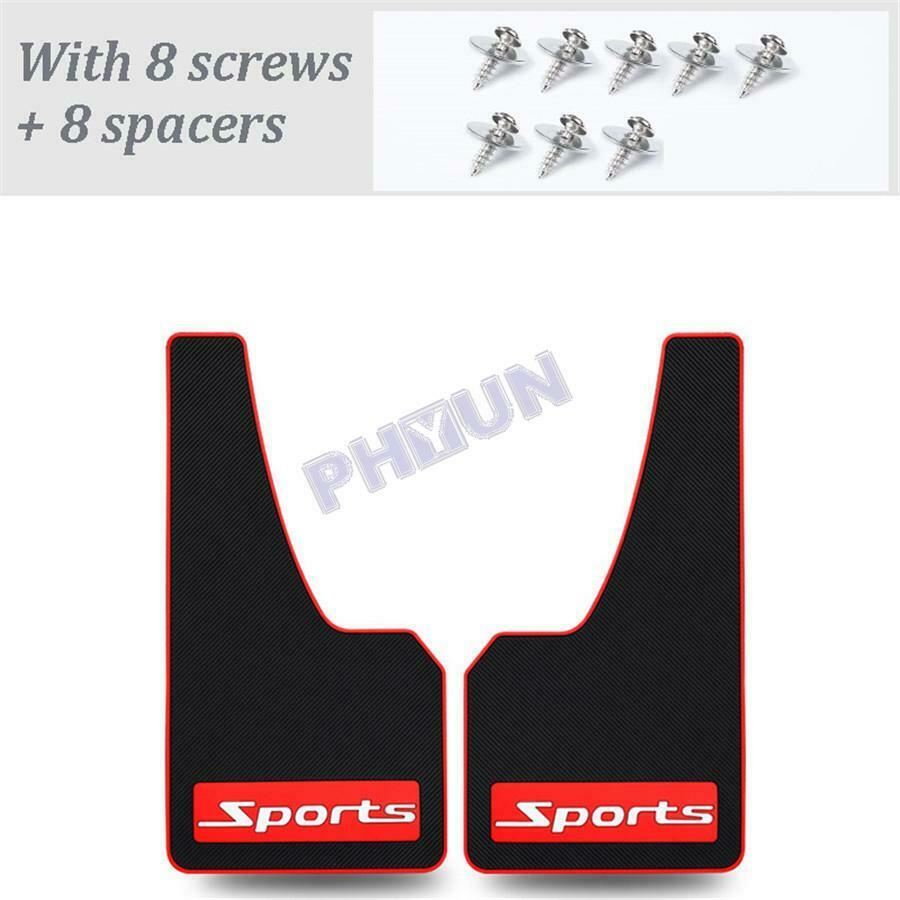 Universal Car Truck Mud Flap Mudguards Fender Black & Red Sport Styling 2PCS