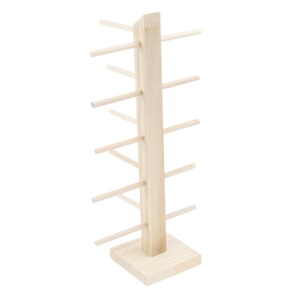 Wood Sunglasses Eyeglass Rack Display Stand Holder Single Line for 5 Pairs