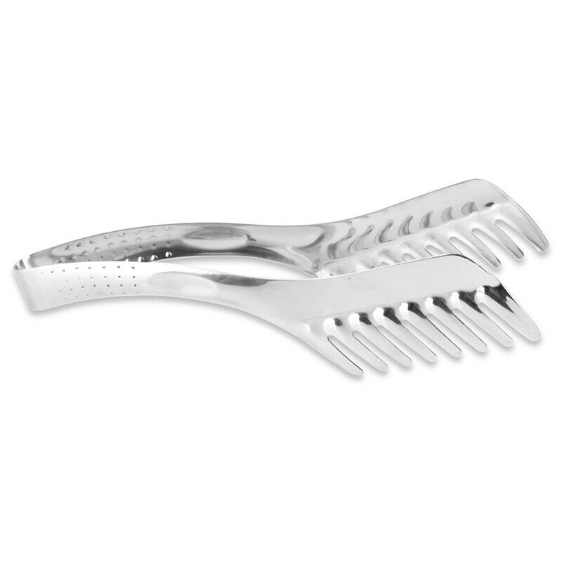 Kitchen Stainless Steel Cooking Tools Spaghetti Tongs Pasta Clip Clamp Bbq NooU3