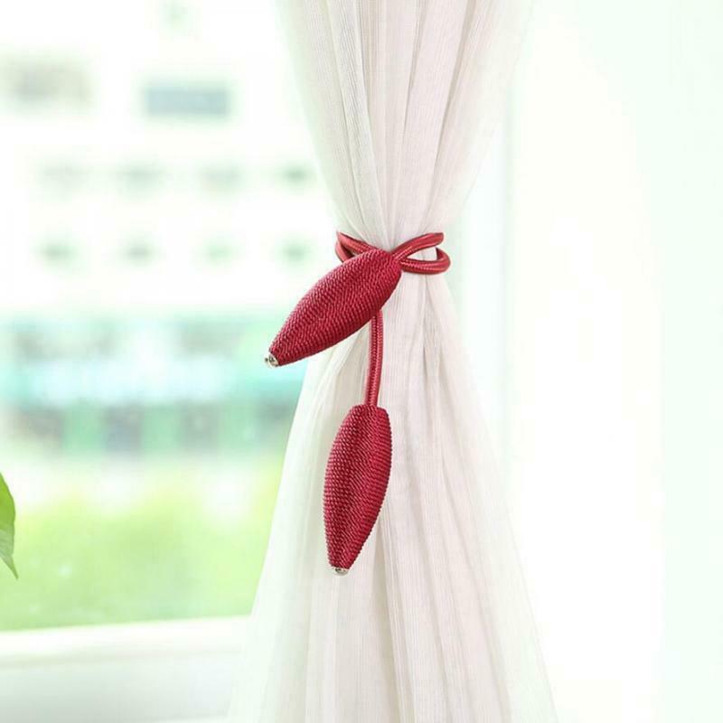1 Pair 55cm Curtain Tiebacks Creative Drapery Holdback Buckles Wine Red