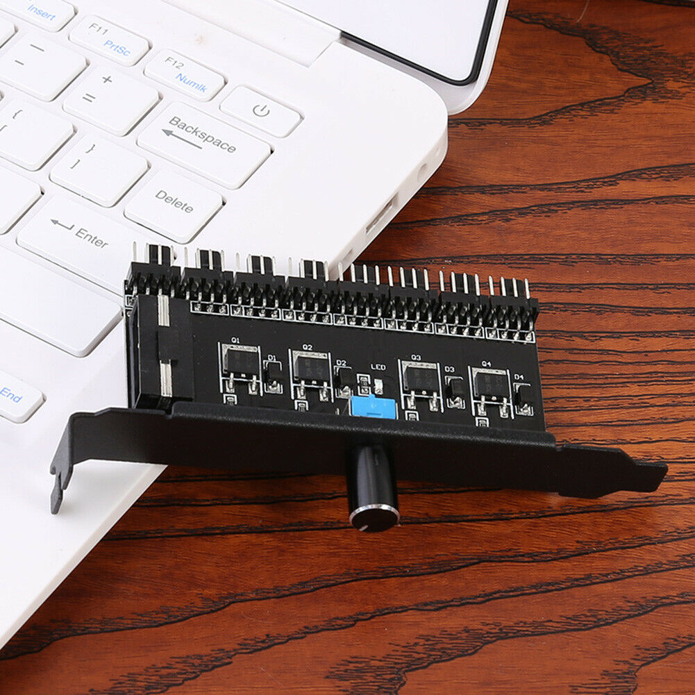 8 Channels Cooling Fan HUB 4Pin Power Supply Radiator Speed Controller @