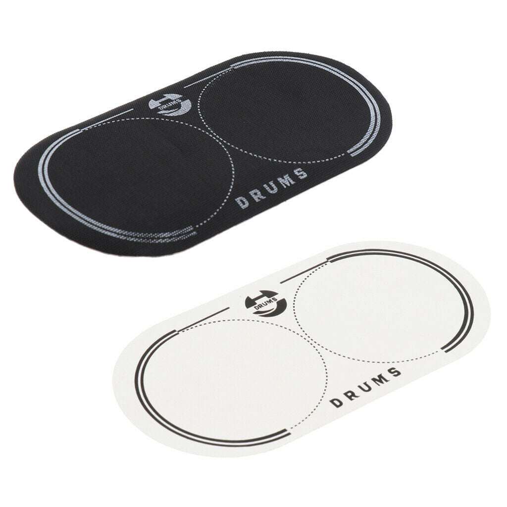2x Double Bass Drum Patch for Drumheads Percussion Accessories Black+White