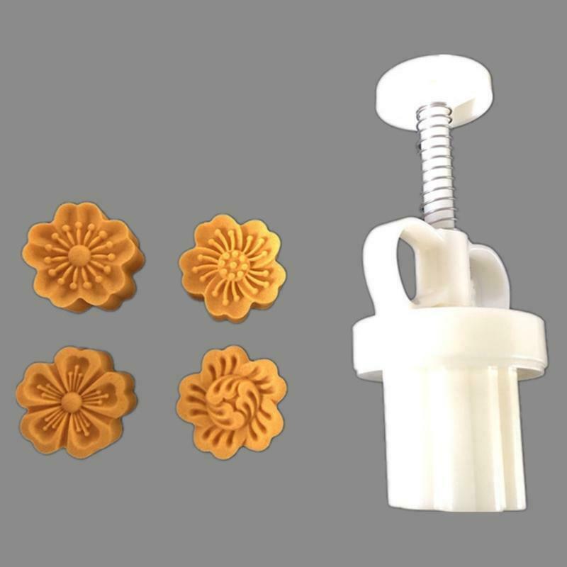 Mooncake Mold 25g Cherry Blossoms Stamp Cake Cookie Mould Cutter Hand Pressure