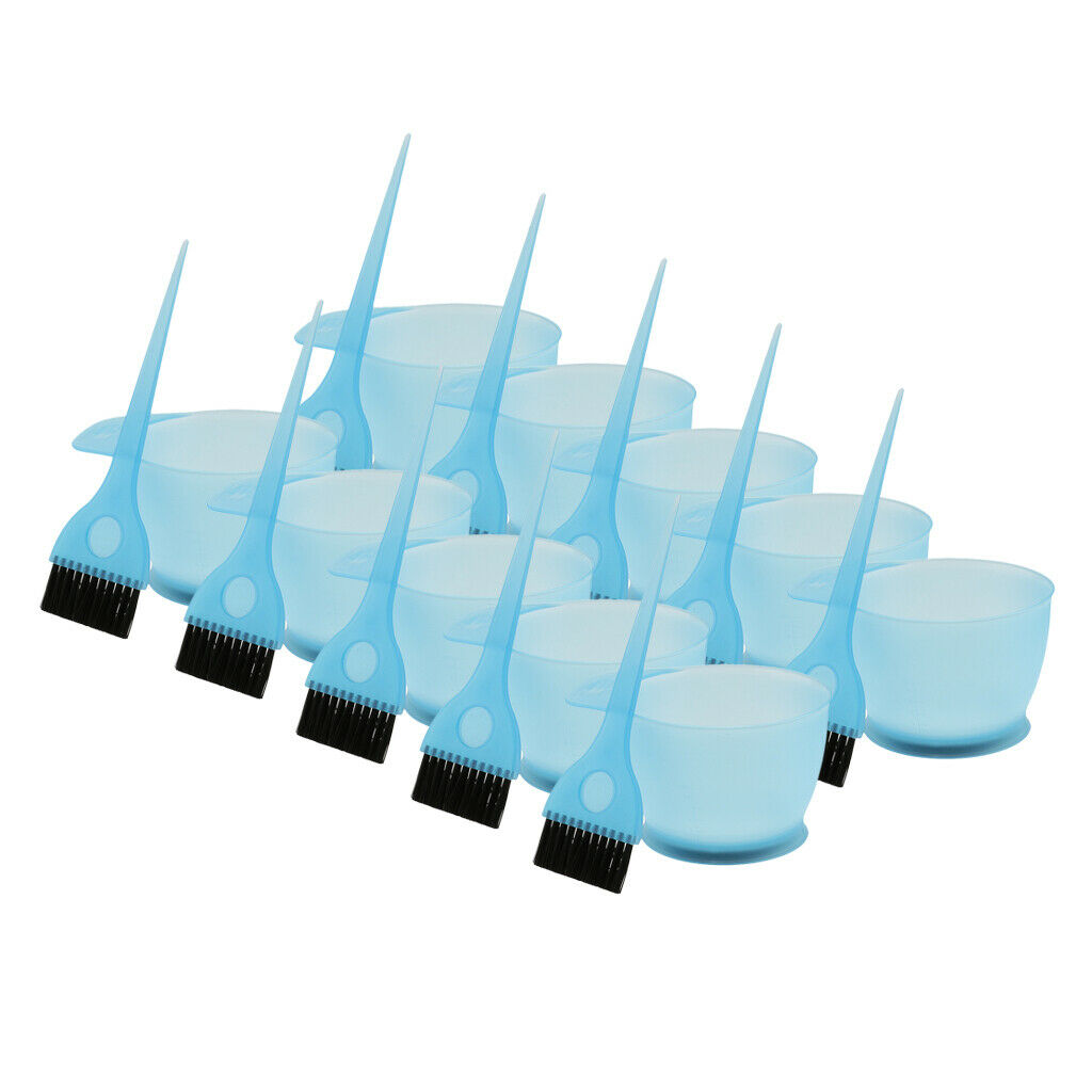 10 Pack ABS Hair Colouring Tint Brush and Bowl Kit Hair Dying Accessory