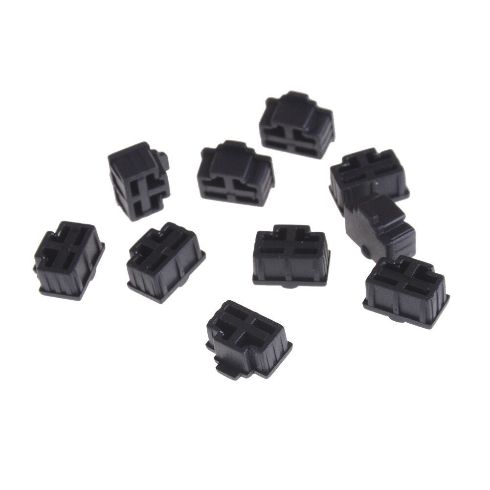 10Pcs Black Ethernet Hub Port RJ45 Anti Dust Cover Cap Protector Plu.l8