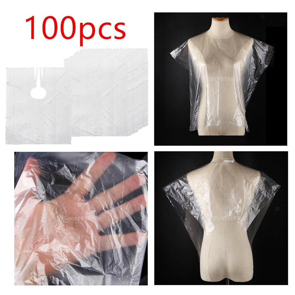 100pcs Waterproof Disposable Hair Cutting Capes Salon Gowns Stylist Barber Shop