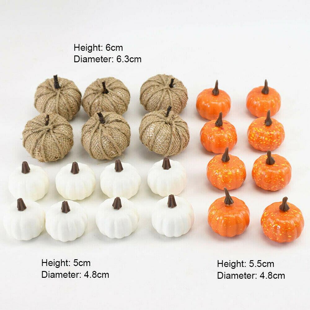 22pcs Artificial Foam Pumpkins Realistic Pumpkins Teaching Props For Halloween