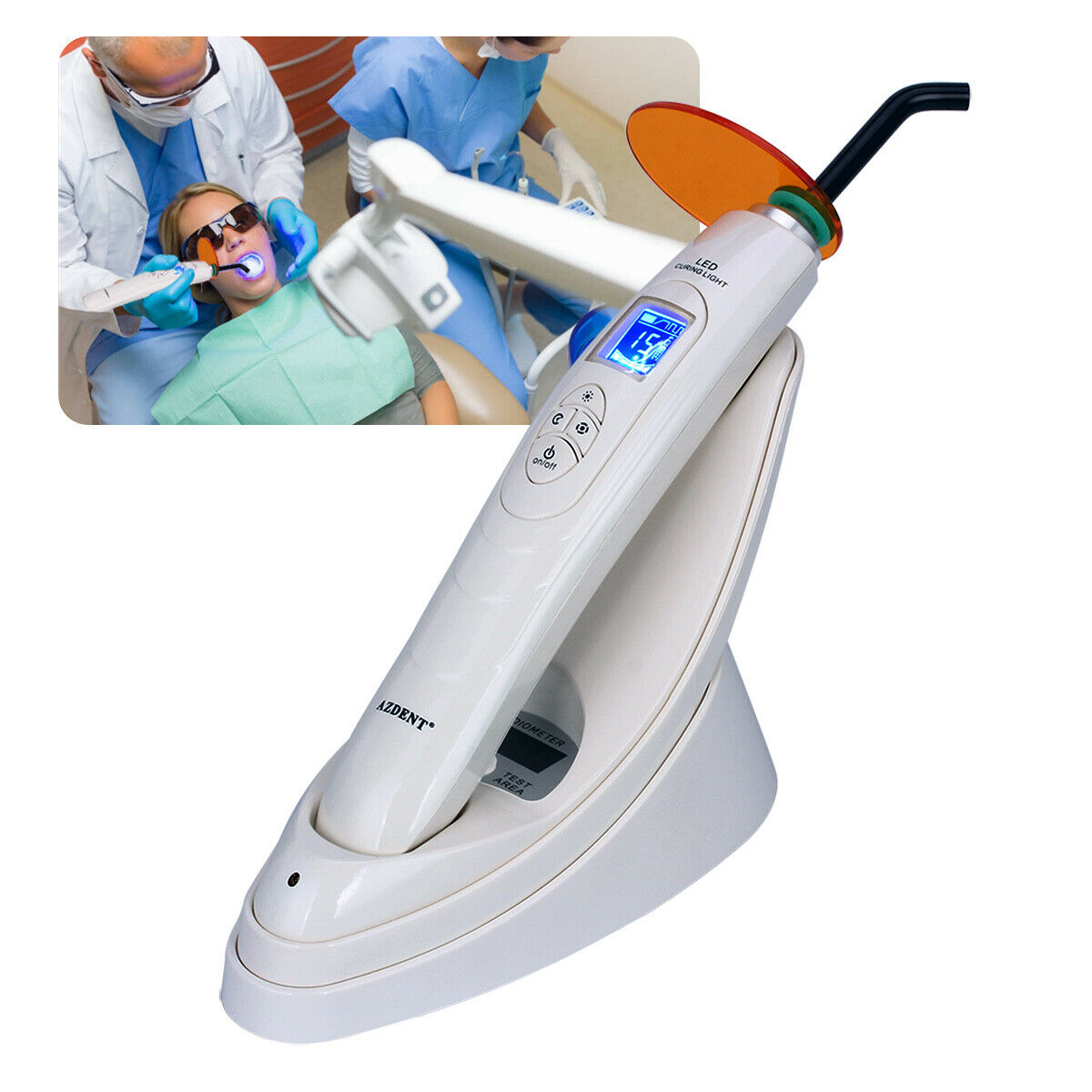 2X Dental Wireless Light Meter Lamp LED Curing Light AZDENT AZ688-2 2000mw/cm²