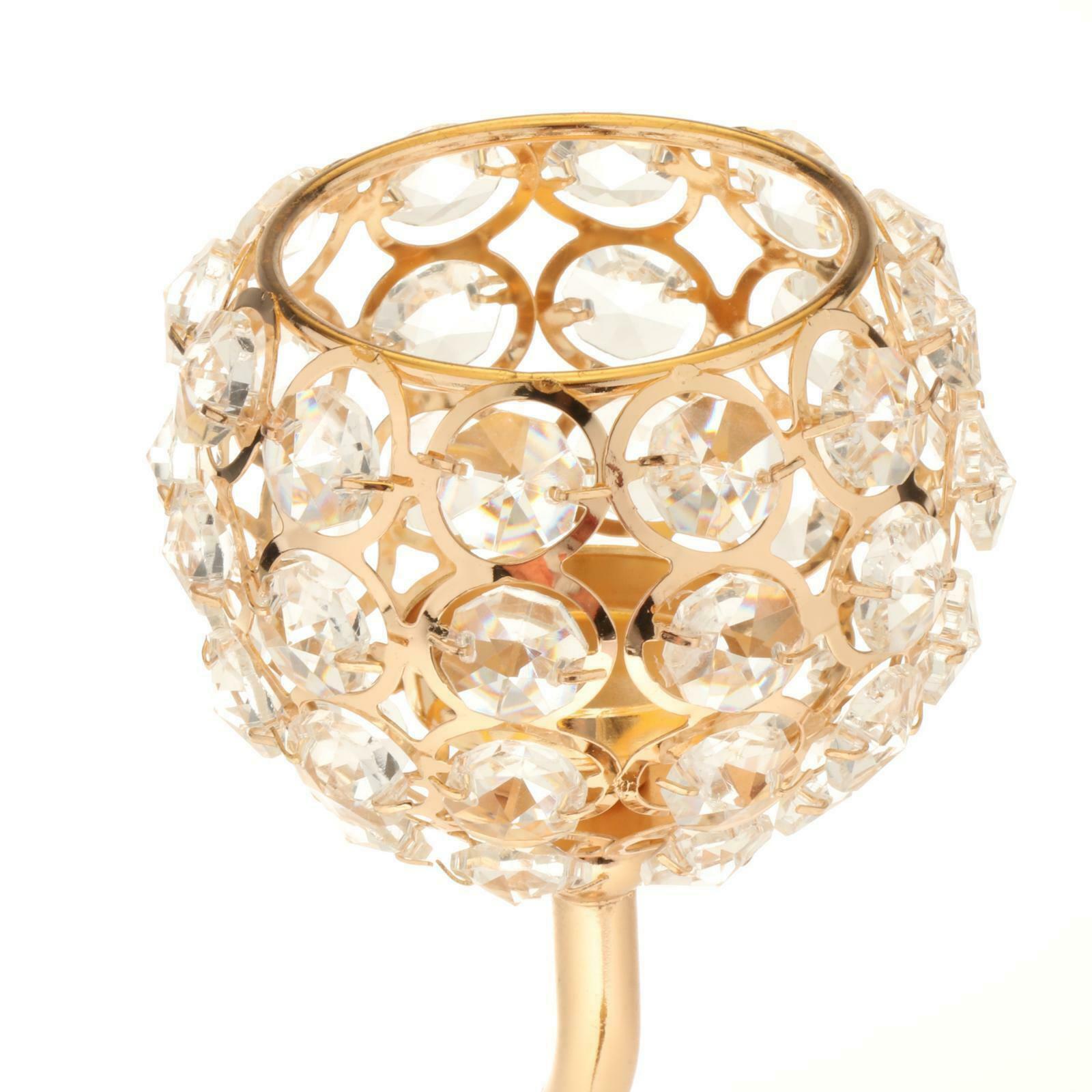Iron Crystal Candle Holder Candlestick Stand Wedding Home Anniversary Gifts