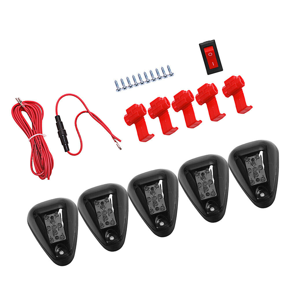 5PCS Yellow LED Roof Top Truck SUV Cab Marker Running Clearance Lights Set