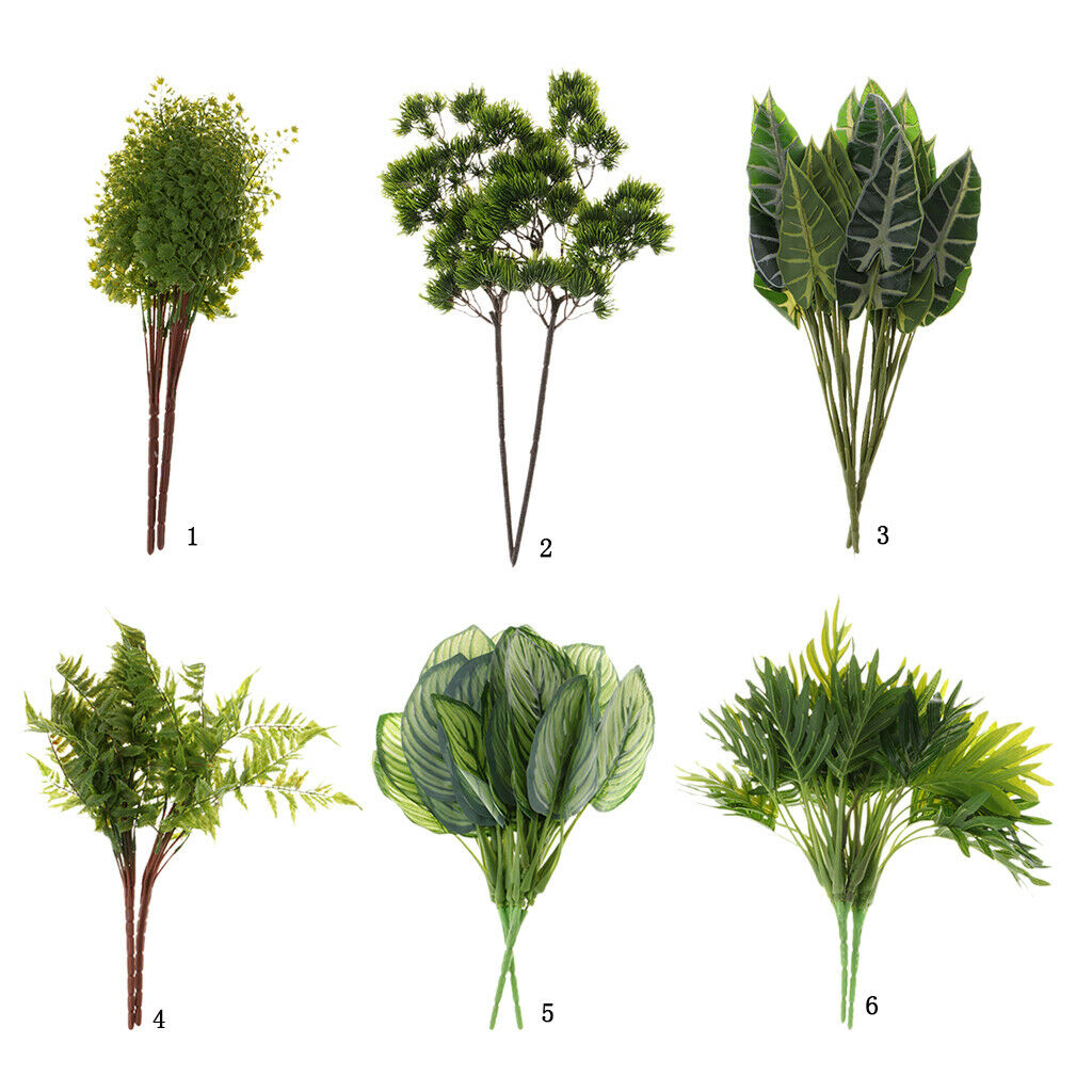 2 Piece Artificial Real Touch Small Leaves Plant Foliage Garden Decor Green