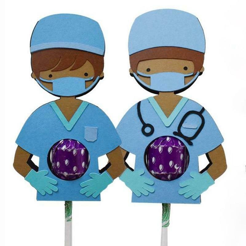Character Doctor Lollipop Box Carbon Steel Cutting Dies DIY Scrapbooking Photo