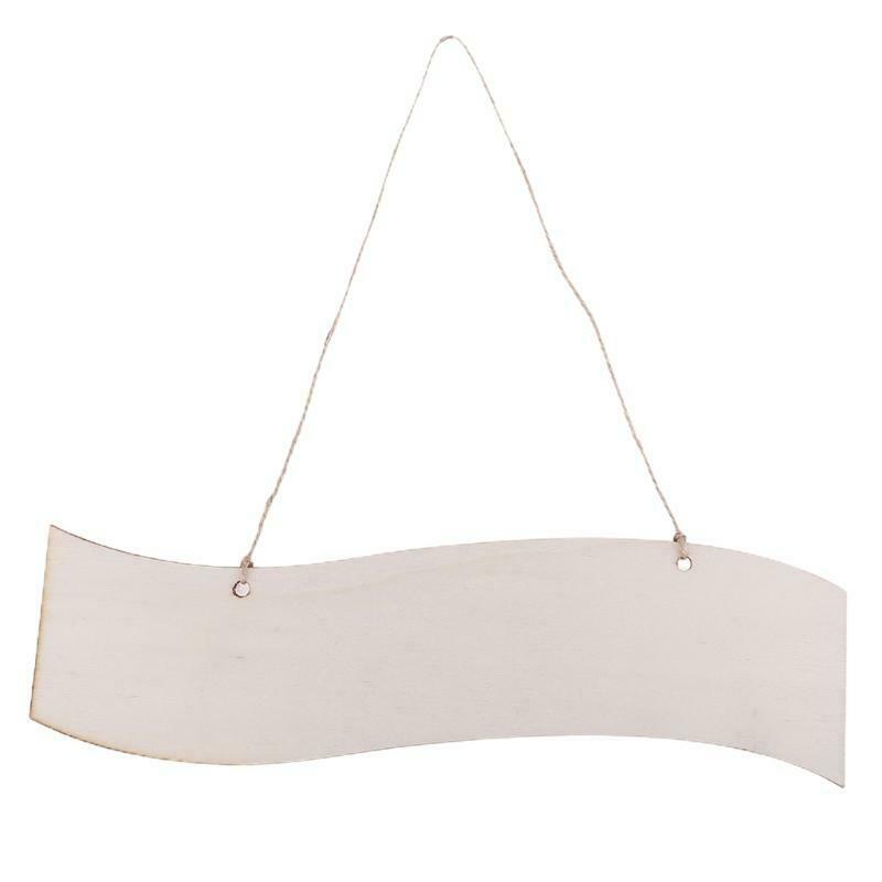 8 Pcs Arrow + Wavy Shape Wooden Blanks Hanging Tag Sign Unfinished Slices Chips