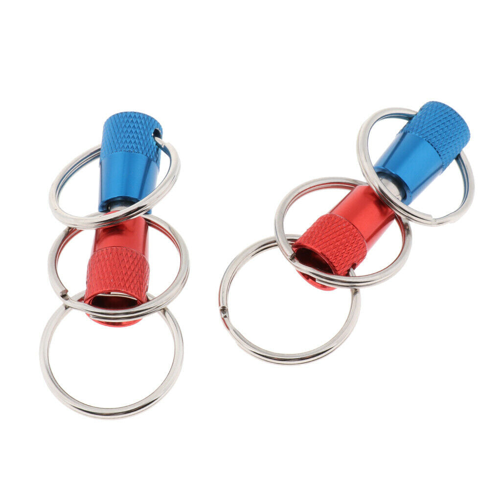 Outdoor Quick Release Keychains with Heavy Duty Split Rings Holder Keyring