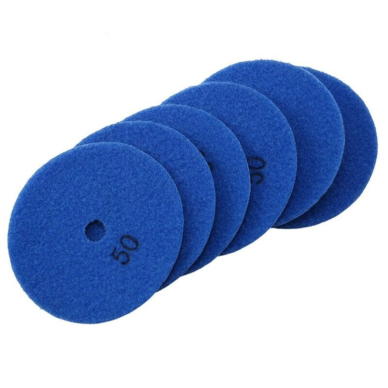 6 Pcs 4 Inch /100 Mm Grit 50 Diamond Dry Polishing Pad Granite Marble FlexibleB2