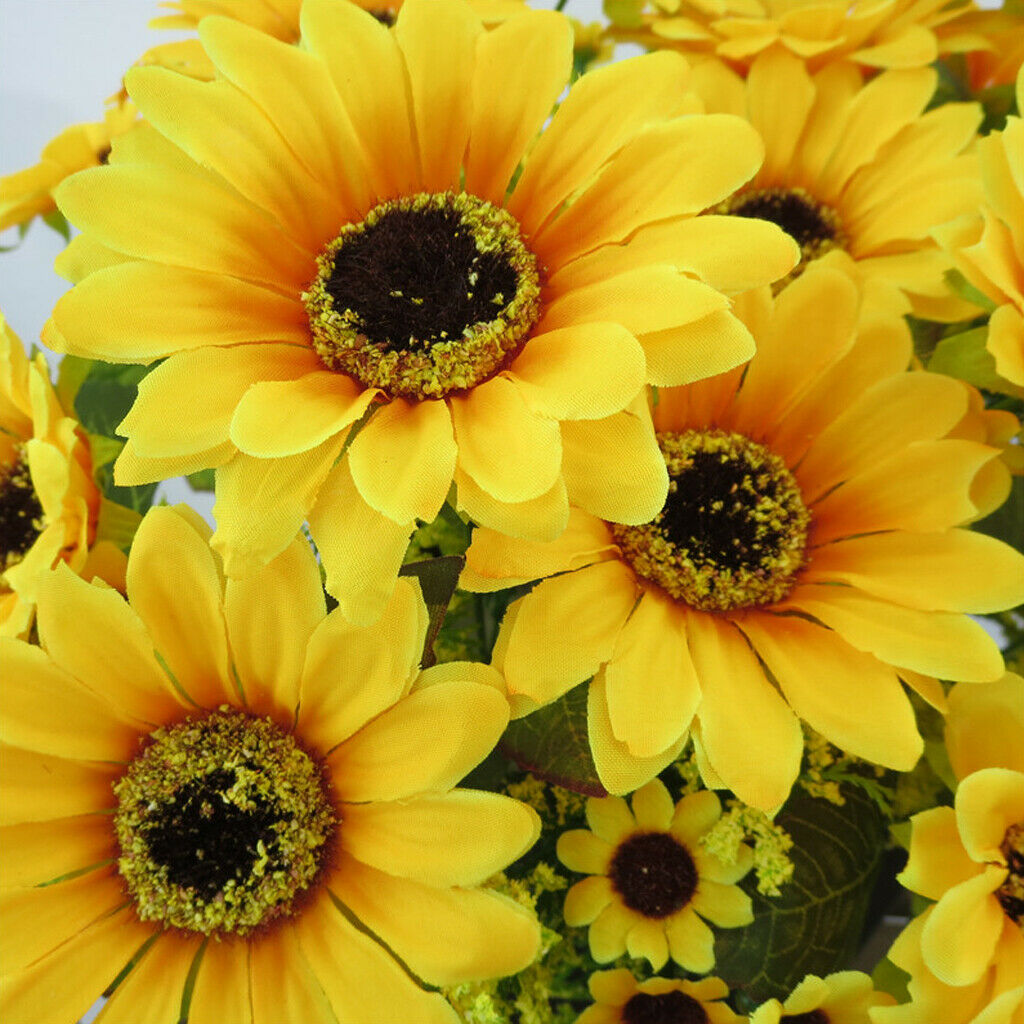 2Pcs Artificial Sunflower Yellow for Home Garden Wedding Decoration