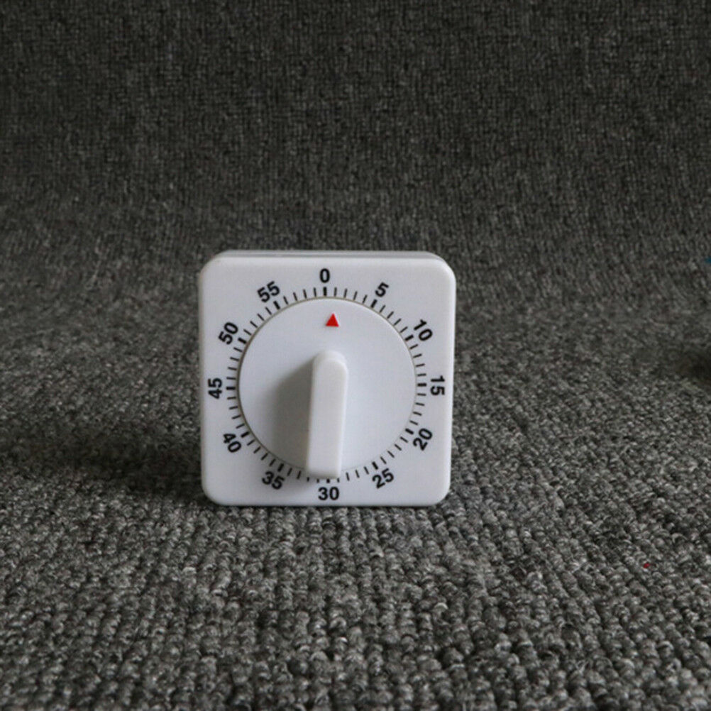 White Square 60-Minute Mechanical Timer Reminder Counting For Kitchen Nove.l8