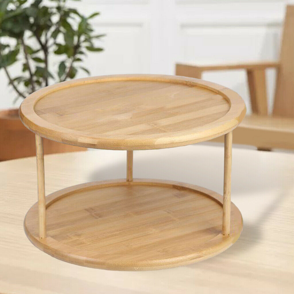 Wooden 2 Tier Removable Spice Rack Holder 12inch Organizer for Countertop