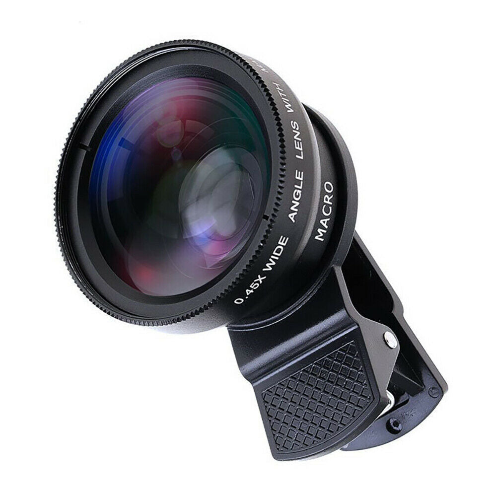 2 in 1 HD Phone Camera Lens 0.45X Wide Angle and Macro Len Professional Lens