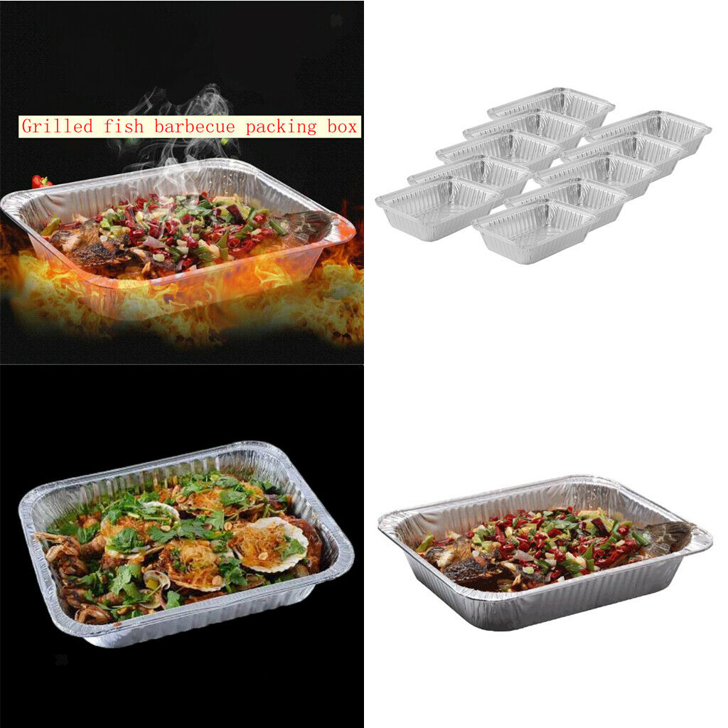 20Pcs 2200ml Aluminum Foil Grill Drip Pans for BBQ Weber Grills Cooking