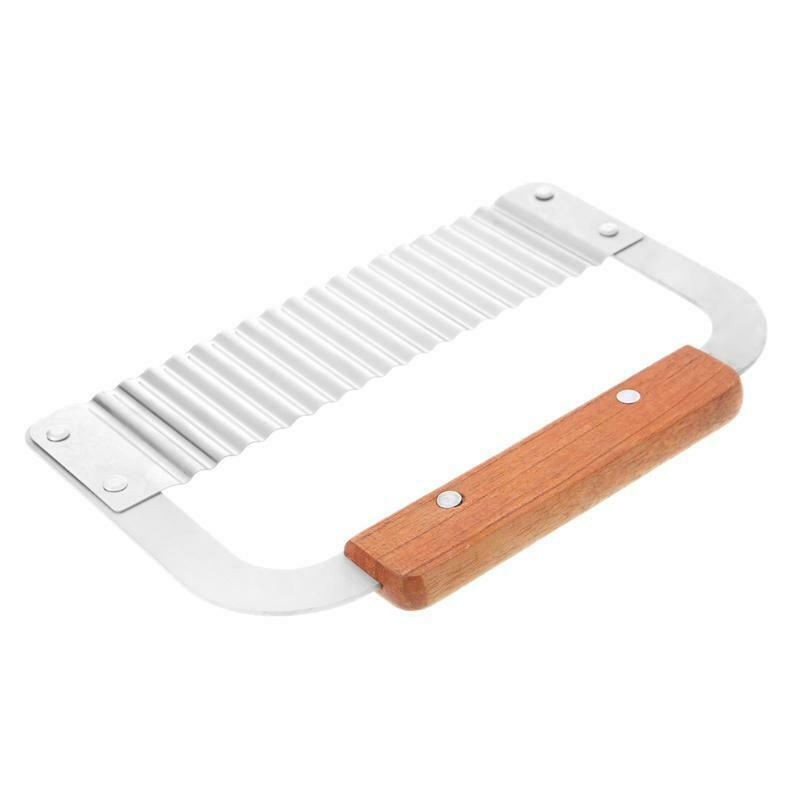 Crinkle Wavy Cutter Stainless Steel Vegetable Potato Chip French Fry Slicer Tool